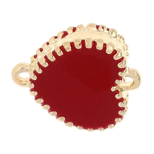 Textured core spacer 14x12 mm with epoxy resin - Gold - Red x1