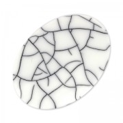 Synthetic cabochon ovale 25x18mm imitation Howlite x1