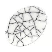 Synthetic cabochon ovale 25x18mm imitation Howlite x1