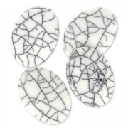 Synthetic cabochon ovale 25x18mm imitation Howlite x1