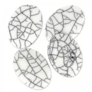 Synthetic cabochon ovale 25x18mm imitation Howlite x1