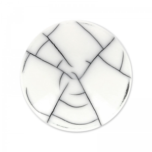 Synthetic cabochon rond 14mm imitation Howlite x1