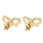 Stud Earrings 8.5x15 mm with Closed Hoop - Gold x2