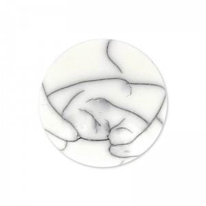 Synthetic cabochon rond 10mm imitation Howlite x1