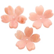 25 mm acetate flower pendant - Marbled Peach gold glitter x1