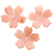 25 mm acetate flower pendant - Marbled Peach gold glitter x1