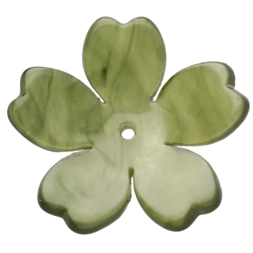 25 mm acetate flower pendant - Khaki marble x1
