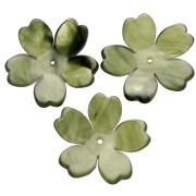 25 mm acetate flower pendant - Khaki marble x1