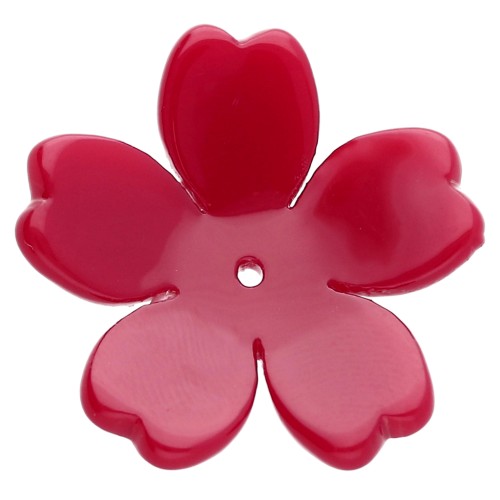 25 mm acetate flower pendant - Dark red x1