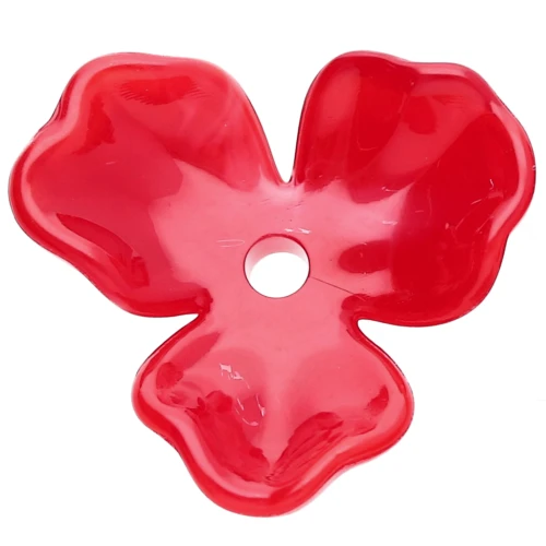 23.5 mm Acetate Flower Pendant - Red Marble x1