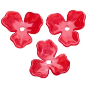 23.5 mm Acetate Flower Pendant - Red Marble x1