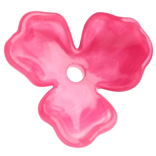 23.5 mm Acetate Flower Pendant - Dark Pink Marble x1