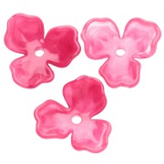 23.5 mm Acetate Flower Pendant - Dark Pink Marble x1