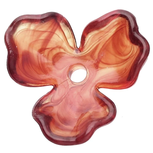 23.5 mm Acetate Flower Pendant - Amber Marble x1