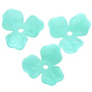 23.5 mm Acetate Flower Pendant - Turquoise Marble x1