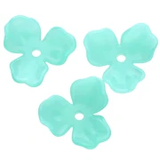 23.5 mm Acetate Flower Pendant - Turquoise Marble x1