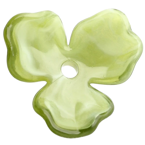 23.5 mm acetate flower pendant - Marbled Olive x1