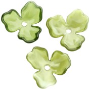 23.5 mm acetate flower pendant - Marbled Olive x1