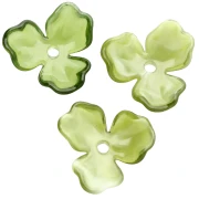 23.5 mm acetate flower pendant - Marbled Olive x1