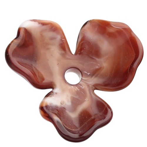 23.5 mm acetate flower pendant - Chocolate Marble x1