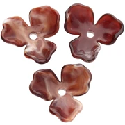23.5 mm acetate flower pendant - Chocolate Marble x1
