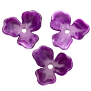 23.5 mm acetate flower pendant - Marbled Dark Violet x1