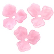 23.5 mm Acetate Flower Pendant - Light Pink Marble x1