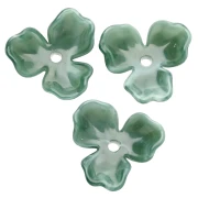 23.5 mm Acetate Flower Pendant - Fir Green Marble x1