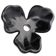 Black - 23.5 mm Acetate Flower Pendant - Black Marble x1 23.5 mm Acetate Flower Pendant - Black Marble x1