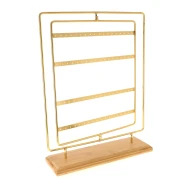 Jewelry holder - Swivel jewelry display 38.5x29cm in metal and bamboo - Gold x1