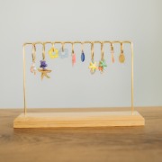 Jewelry holder - Jewellery display 15x23 cm in metal and wood - Gold x1