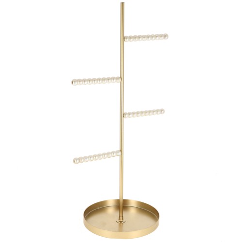 Jewelry holder - Bracelet and necklace display 35x17 cm with ABS beads - White