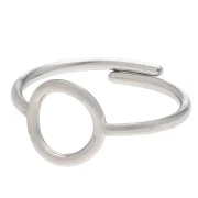 Adjustable Ring with Openwork Circle, 10 mm - Sizes 50–56 - 304L Stainless Steel x1
