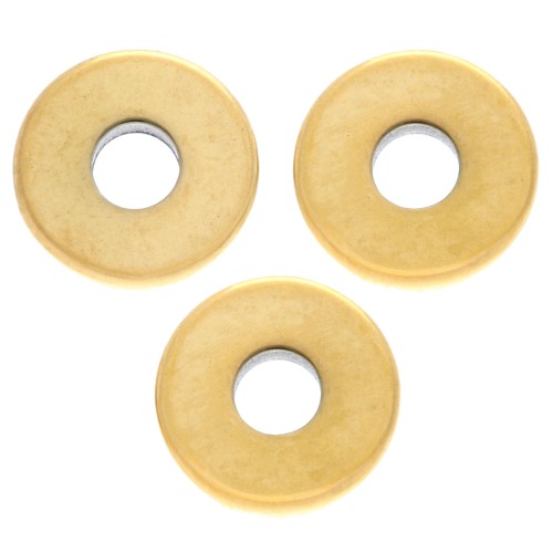 Rondelle beads Heishi - flat disc 6x0.9 mm - 304 Gold stainless steel x10
