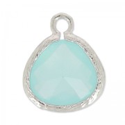 Faceted bead pendant 17mm rhodium tone/Pacific Opal x1|raw }}