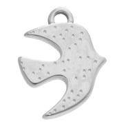 Engraved bird charm 20x16 mm - 304 stainless steel x1