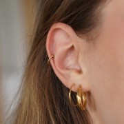 Ear cuff - Bague d'oreille fine 11 mm avec boules - Stainless steel 304 Gold x1