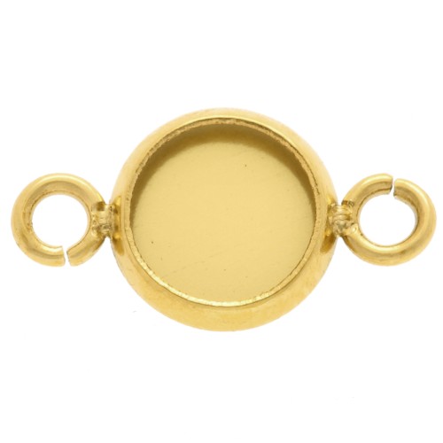 Spacers set for 6 mm flat-bottomed cabochon - 304 stainless steel, gold-plated x1