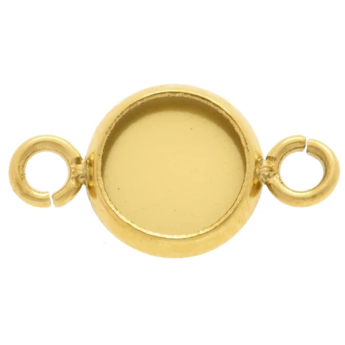 Spacers set for 6 mm flat-bottomed cabochon - 304 stainless steel, gold-plated x1