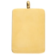 Rectangle pendant hand pattern 26x15 mm epoxy resin - 304 stainless steel gold - Blue