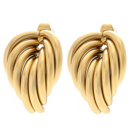 Design earrings 25x19 mm - 304 Gold stainless steel x2