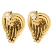 Design earrings 25x19 mm - 304 Gold stainless steel x2