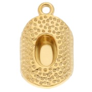 Cowboy hat pendant 23x14 mm - 304 stainless steel, gold-plated x1