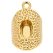 Cowboy hat pendant 23x14 mm - 304 stainless steel, gold-plated x1