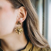 Ex-voto heart pendant 37x33 mm - 304 stainless steel, gold-plated x1