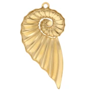 Shell pendant 45x22 mm - 304 Gold stainless steel x1