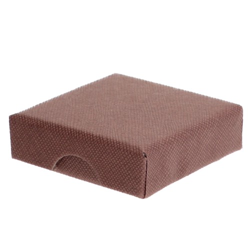 Fancy jewelry box for cardboard set 5x5x1.5 cm - Brown x1