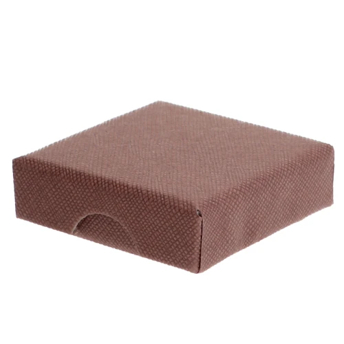 Fancy jewelry box for cardboard set 5x5x1.5 cm - Brown x1
