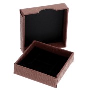 Fancy jewelry box for cardboard set 5x5x1.5 cm - Brown x1