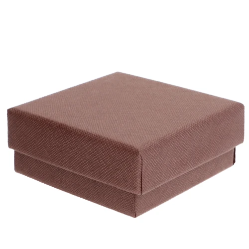 Fancy jewelry box for cardboard set 7x7x3.5 cm - Brown x1